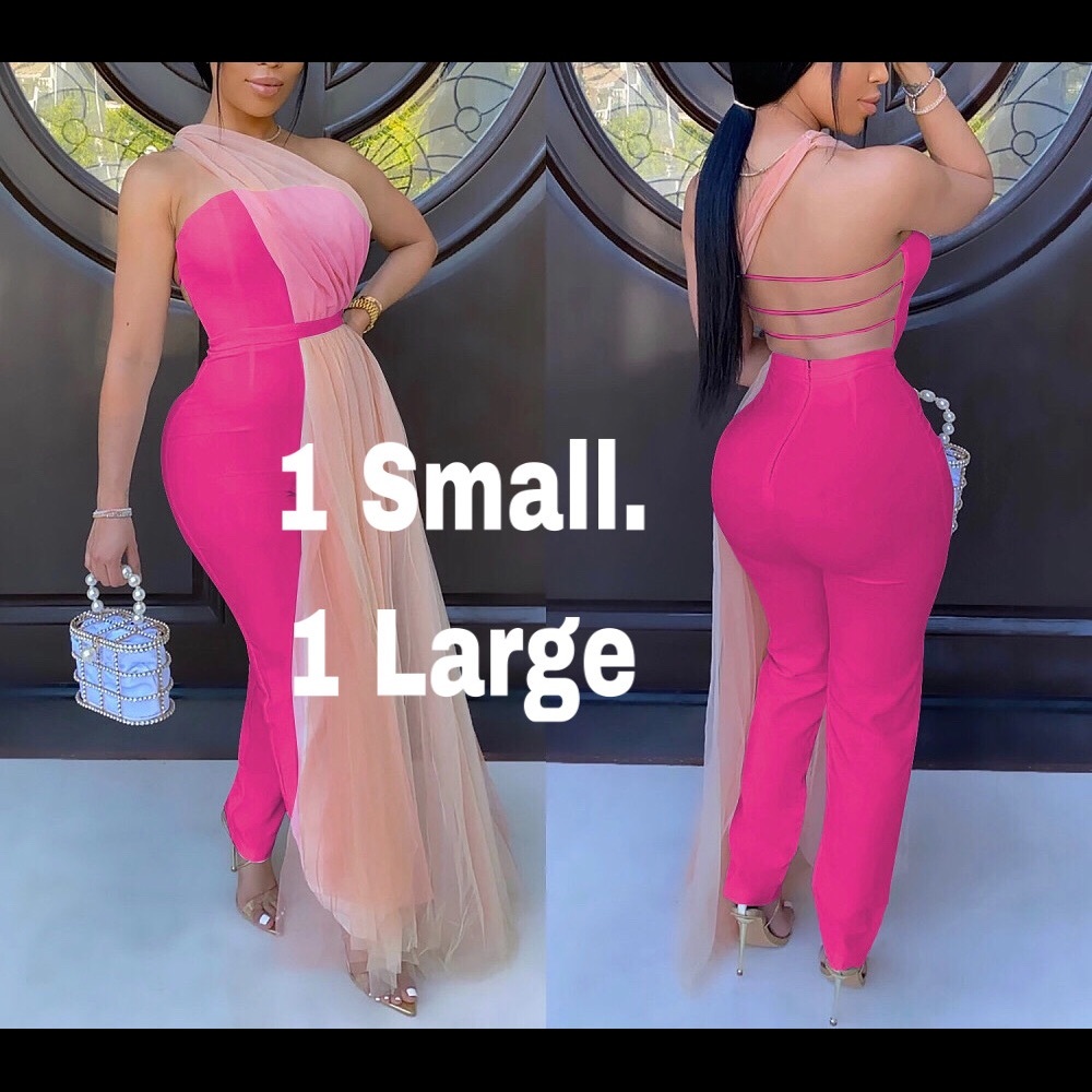 Sexy Breast Wrapped Gauze Patchwork Jumpsuit